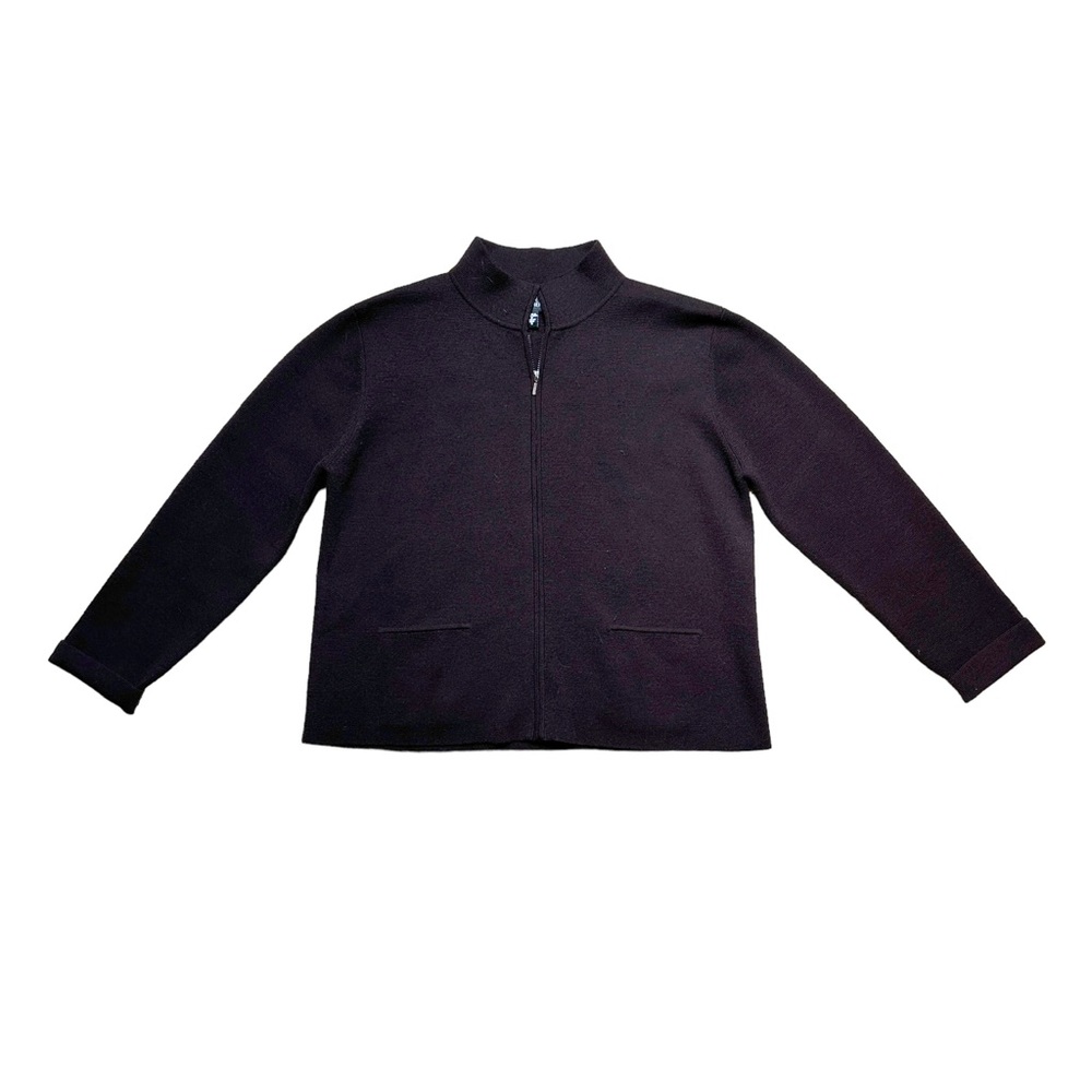 Eileen Fisher Brown Wool Zip Up Jacket | Woman’s U.S. Small